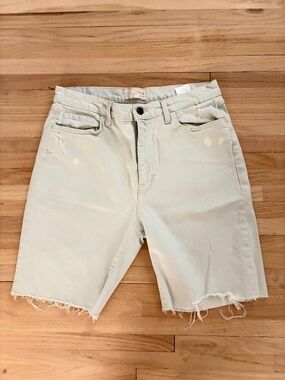 Current/Elliott Light Blue Distressed High-Rise Jean Shorts